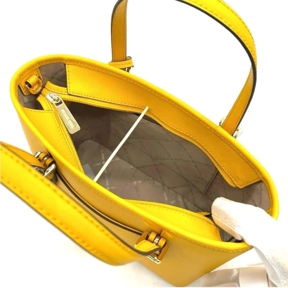 Michael Kors Xsmall Top Zip Tote Crossbody Bag Jasmine Yellow - Picture 7 of 8